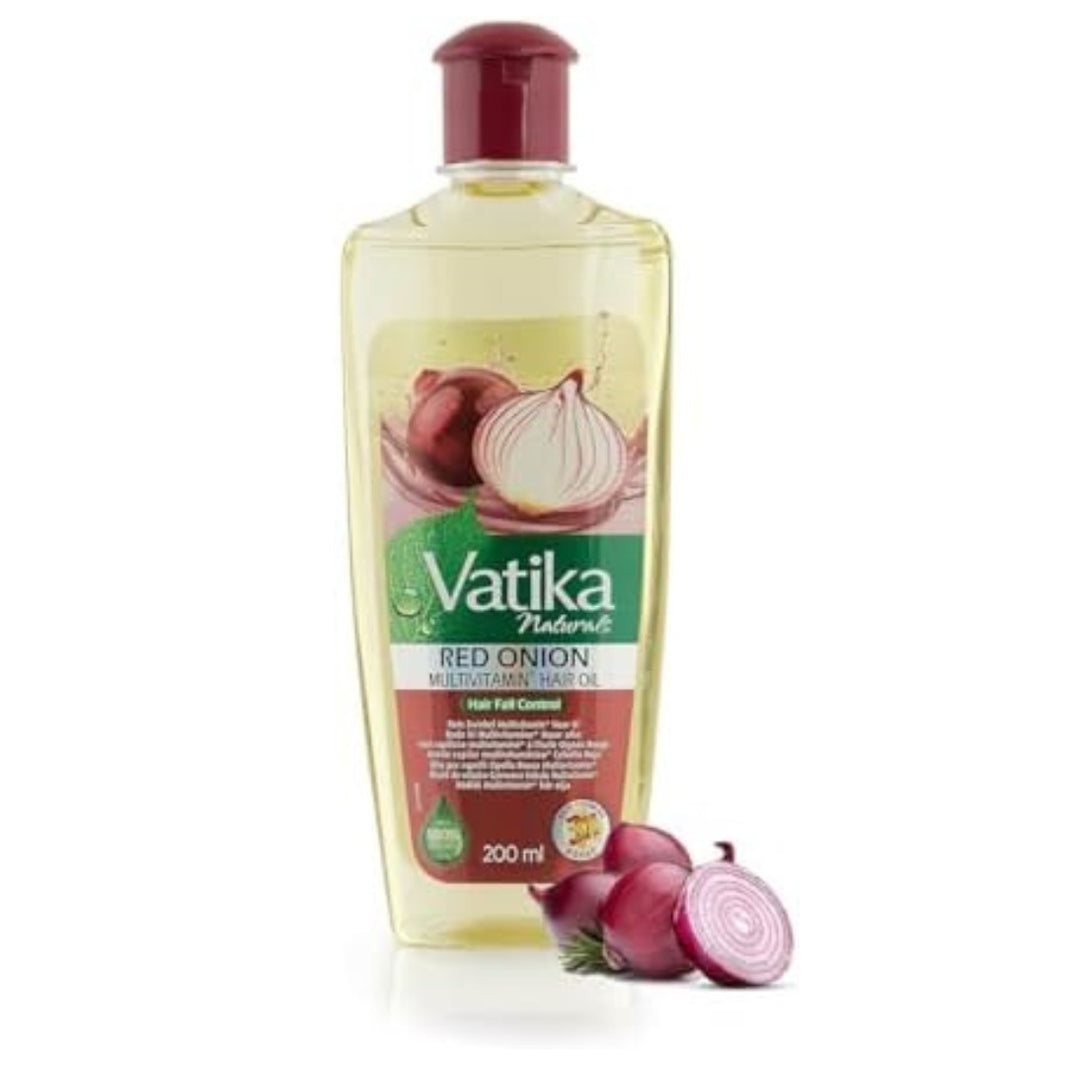 Vatika Naturals Red Onion Multivitamin Hair Oil – 200ml | Hair Fall Control & Strengthening Solution