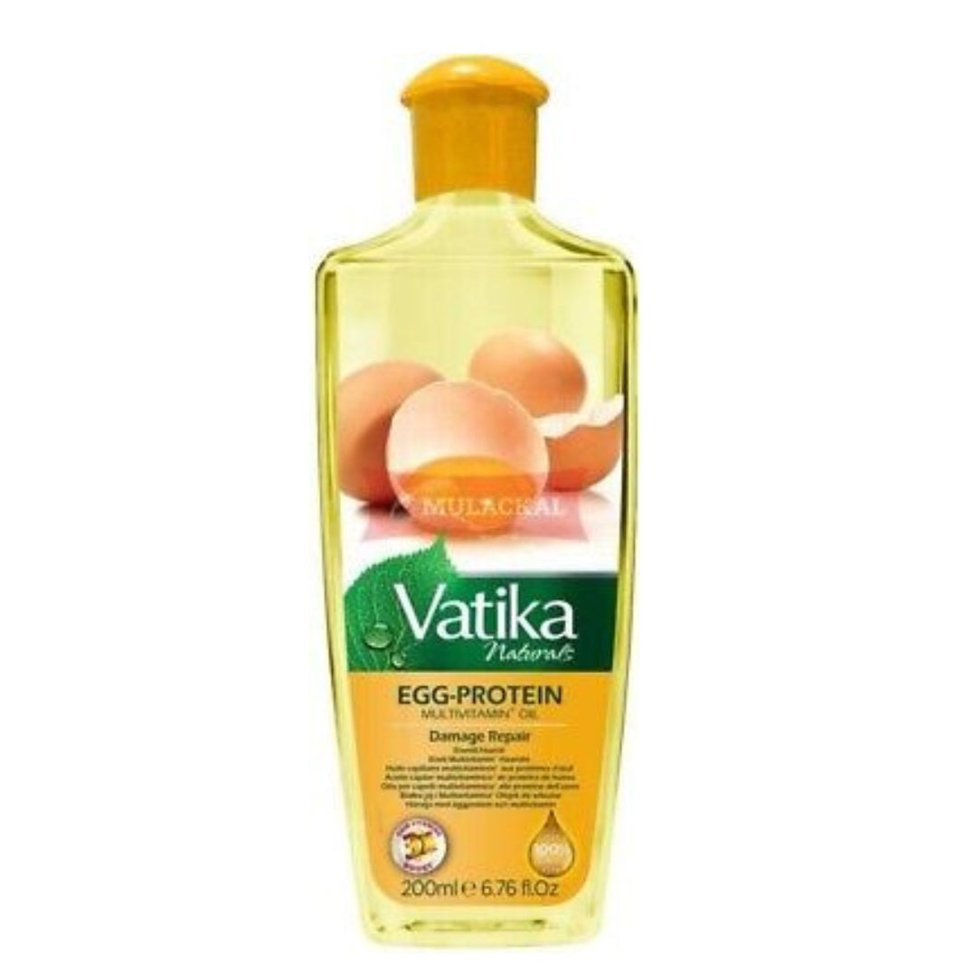 Vatika Naturals Egg-Protein Multivitamin Hair Oil – 200ml | Damage Repair & Strengthening
