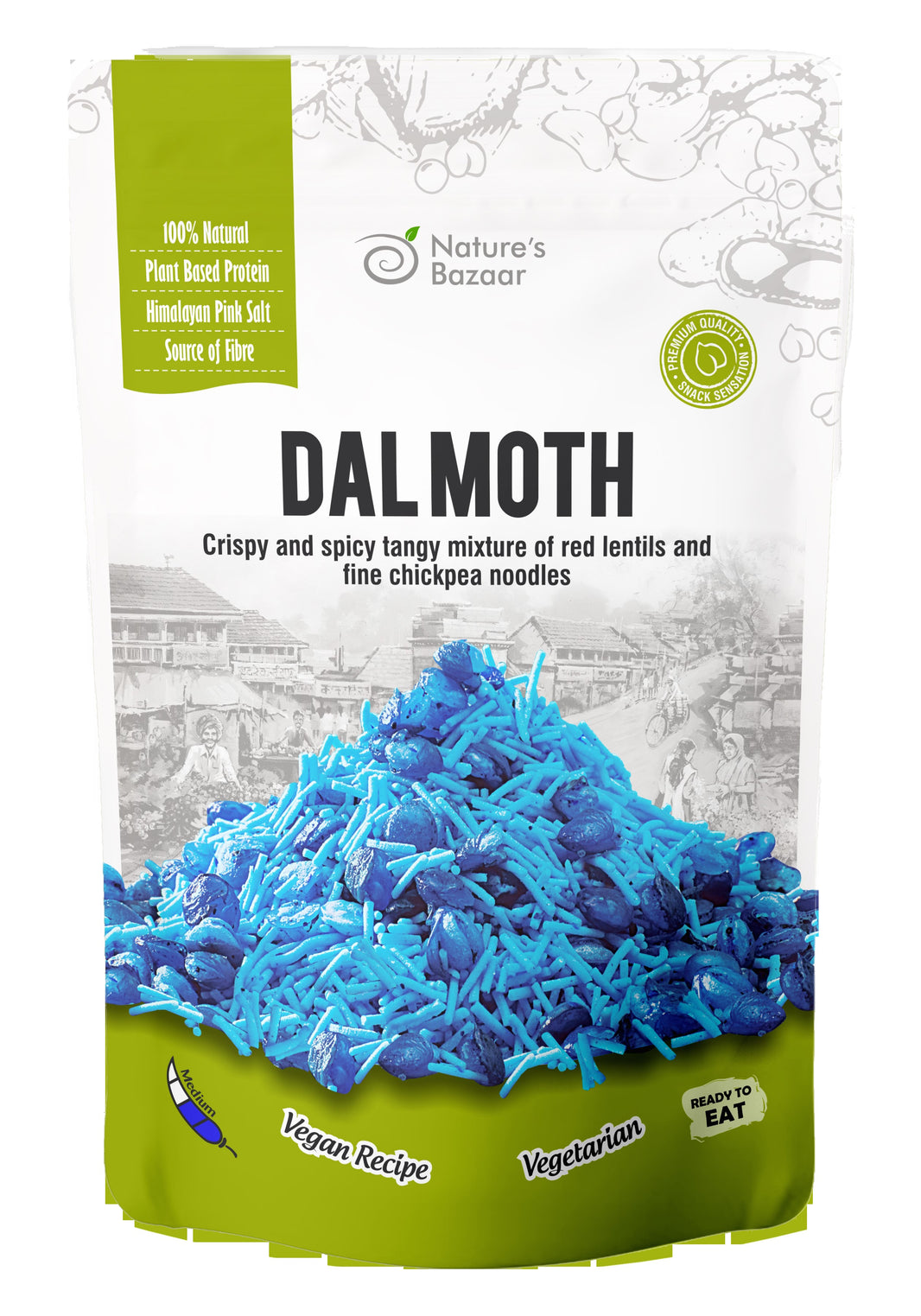 Nature’s Bazaar Dalmoth | Spicy Tangy Lentil Snack | 100% Natural | Vegan & Ready to Eat