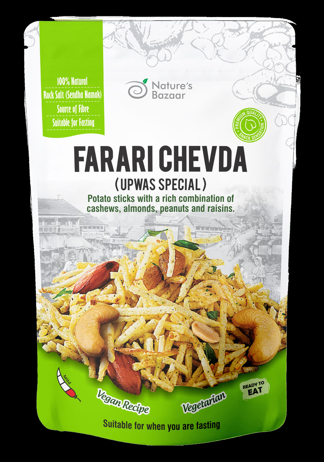 Nature’s Bazaar Farari Chevda | Upwas Special | Fasting-Friendly Snack with Dry Fruits | 100% Natural & Ready to Eat