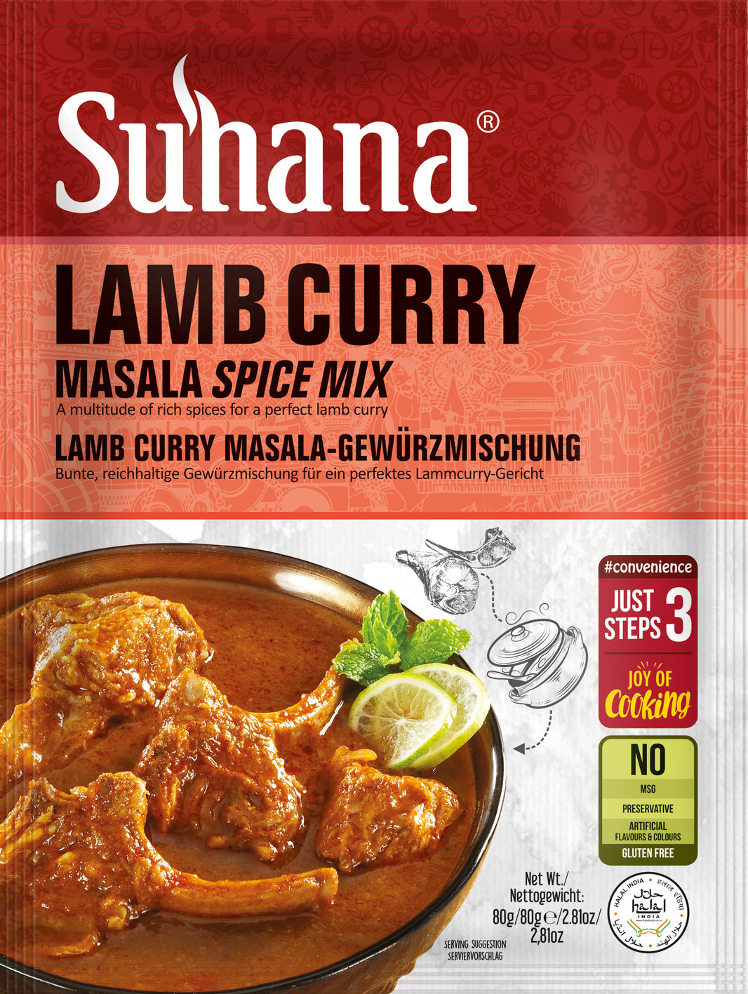 Suhana Lamb Curry Masala Spice Mix – Authentic Indian Lamb Curry Blend (80g)