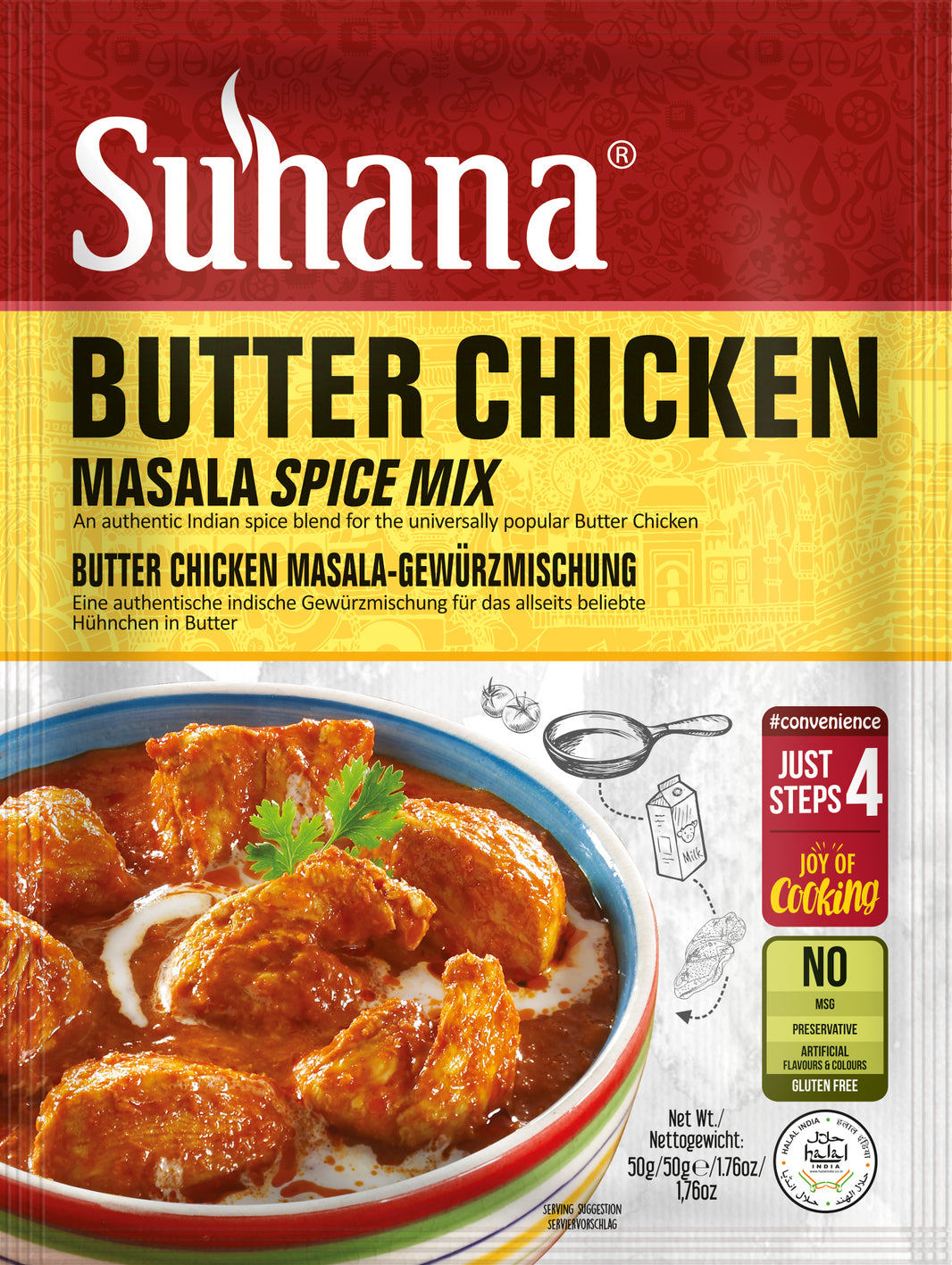 Suhana Butter Chicken Masala Spice Mix – Authentic Indian Curry Blend (50g)