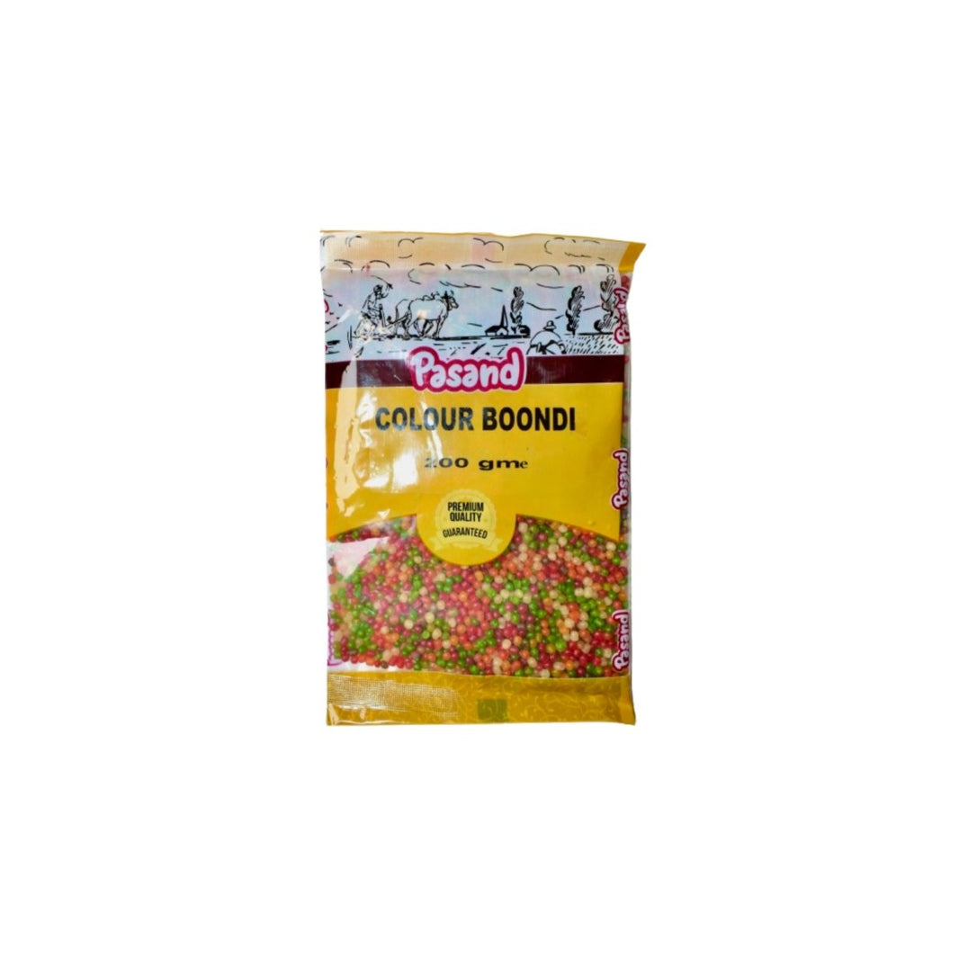 Pasand Colour Boondi – 200g | Crunchy Multicolor Fryums for Snacking & Chaats