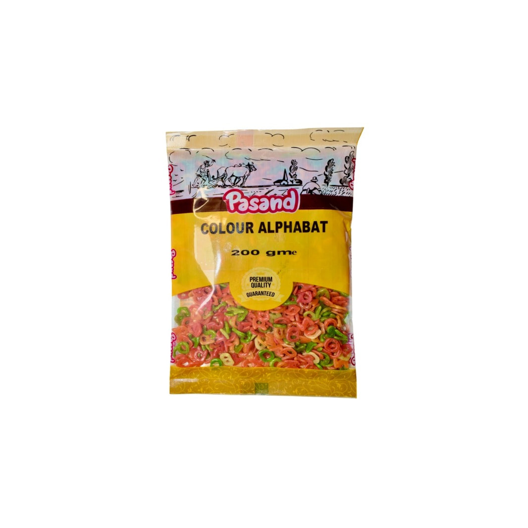 Pasand Colour Alphabet Fryums – 200g | Vibrant & Fun Snack Base for Kids