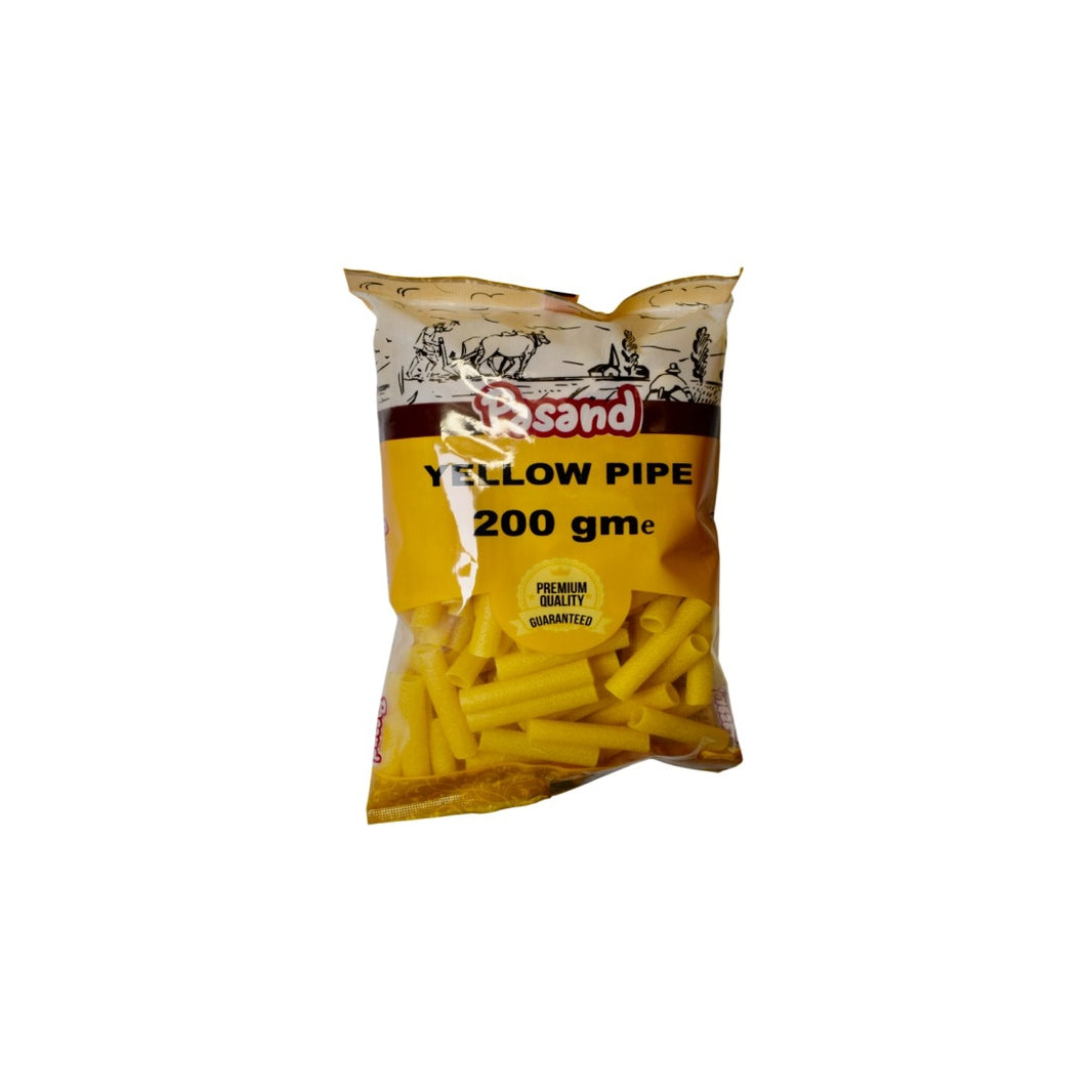 Pasand Yellow Pipe Fryums – 200g | Crunchy Ready-to-Fry Snack Tubes