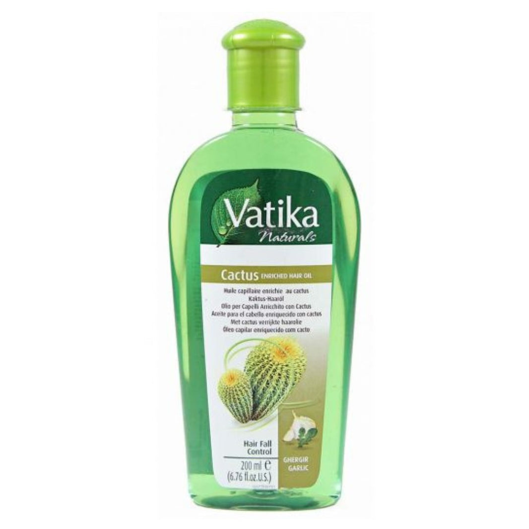 Vatika Naturals Cactus Enriched Hair Oil – 200ml | Hair Fall Control with Cactus & Garlic