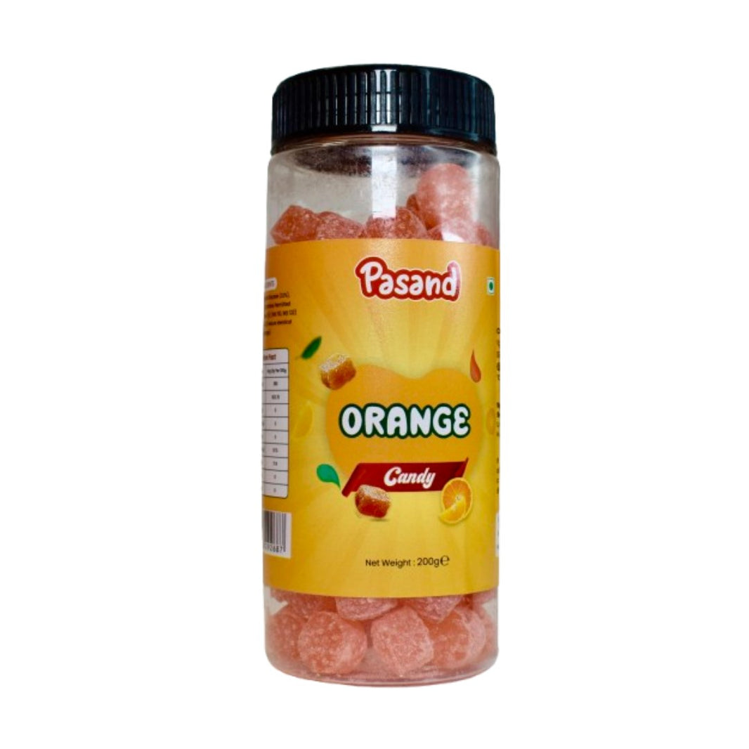 Pasand Orange Candy – Tangy Citrus Flavored Treats (200g Jar)