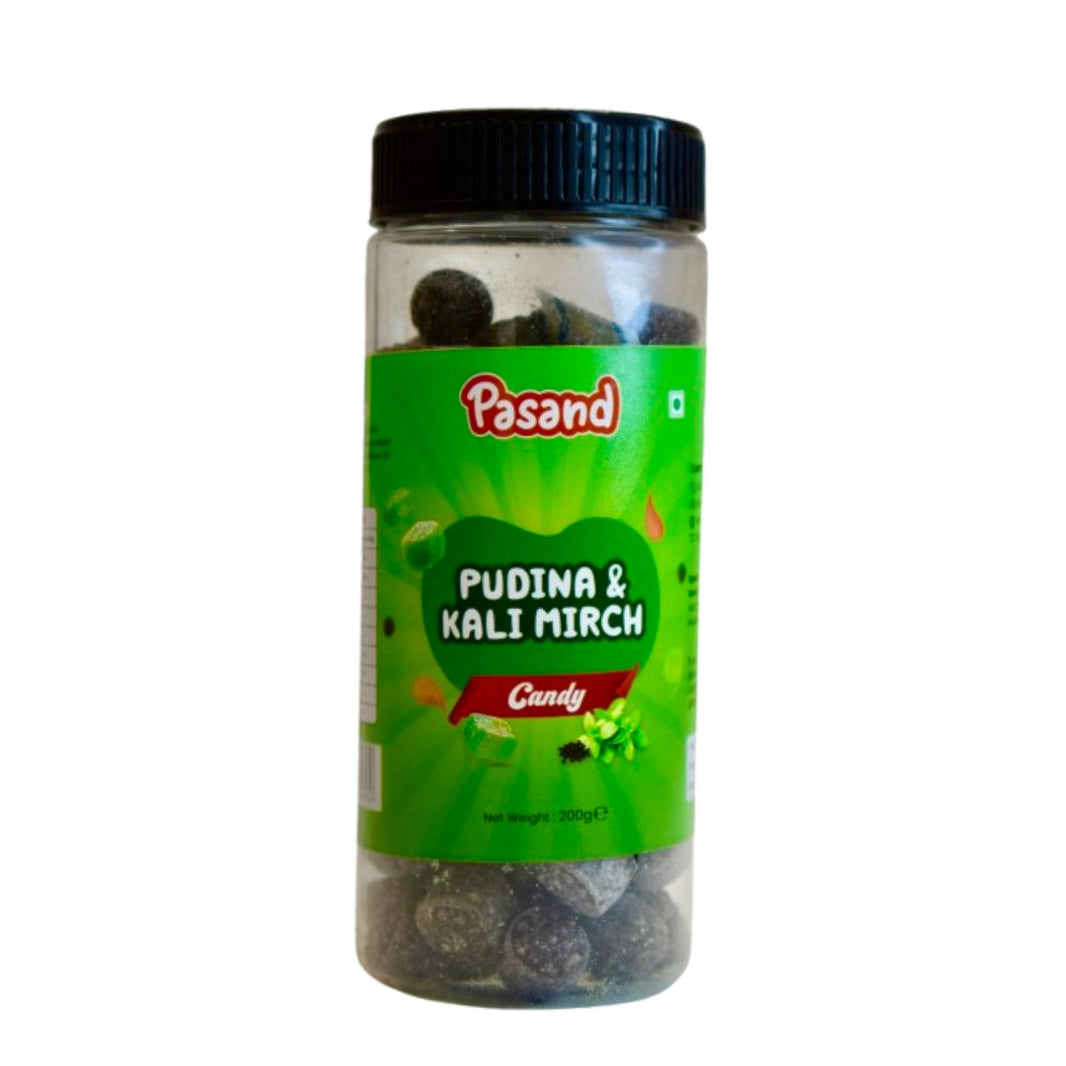 Pasand Pudina & Kali Mirch Candy – Minty & Spicy Digestive Treat (200g Jar)