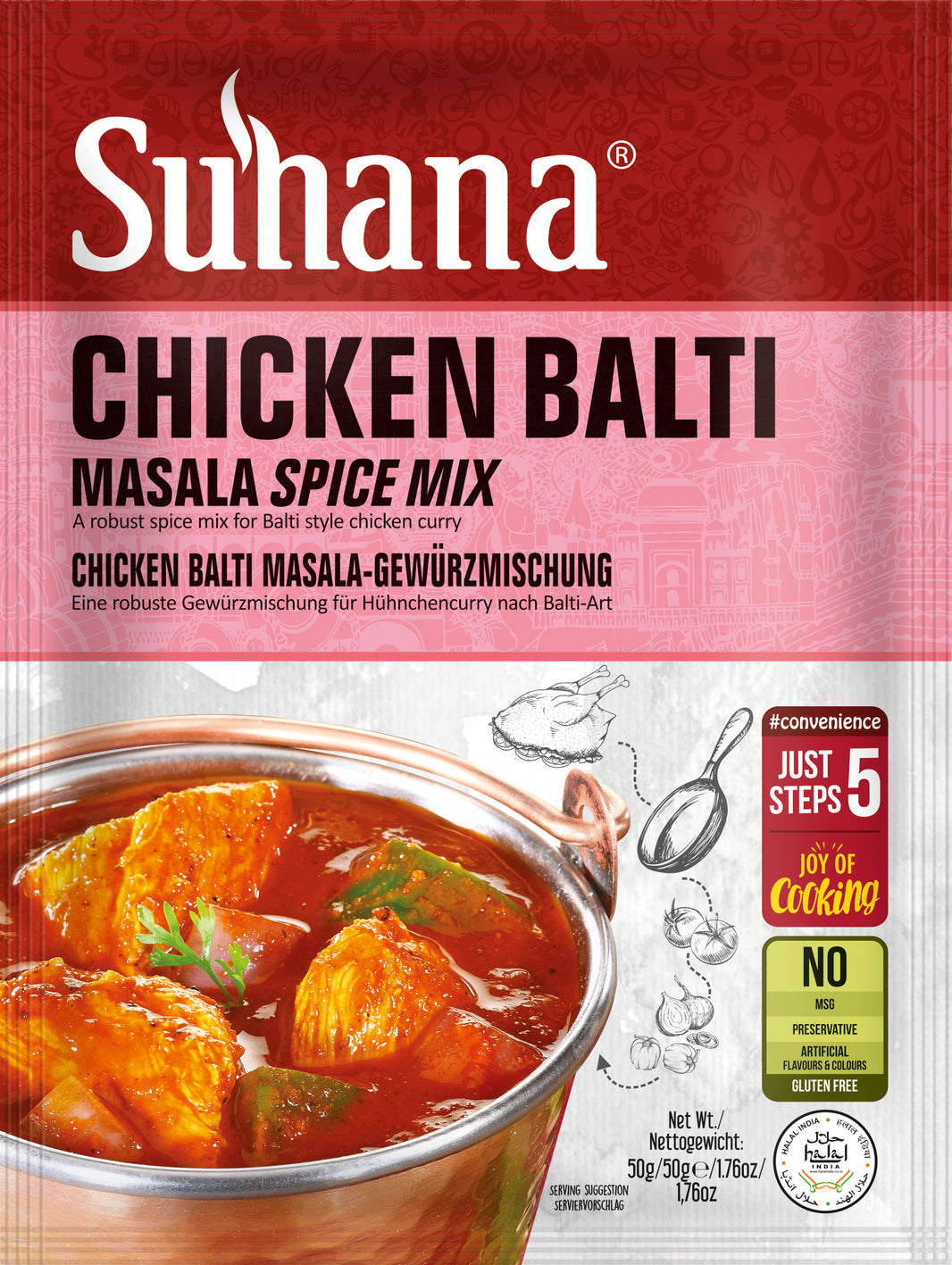 Suhana Chicken Balti Masala Spice Mix – Bold & Flavorful Indian Curry Blend (50g)