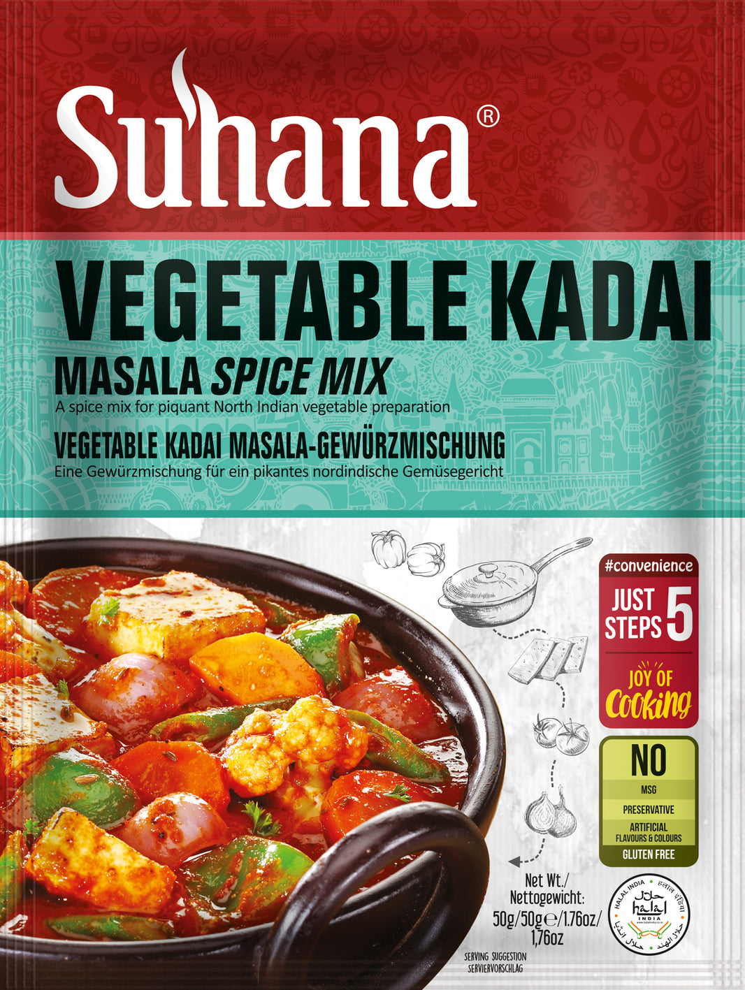 Suhana Vegetable Kadai Masala – North Indian Style Spice Mix (50g)