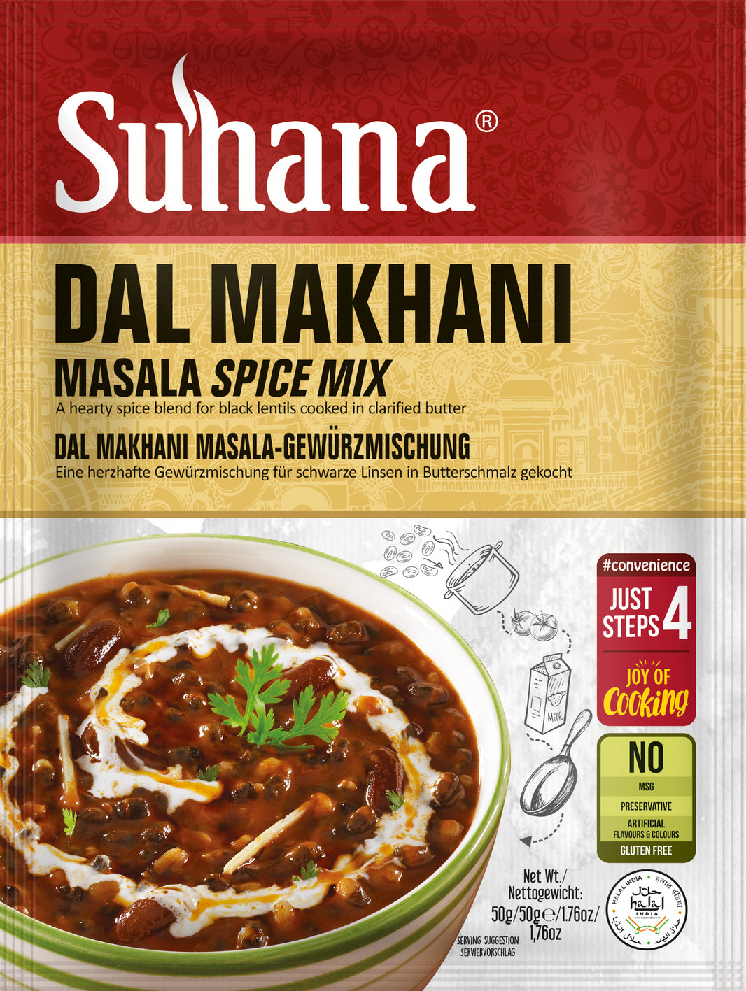 Suhana Dal Makhani Masala Spice Mix – Rich & Creamy Black Lentil Blend (50g)