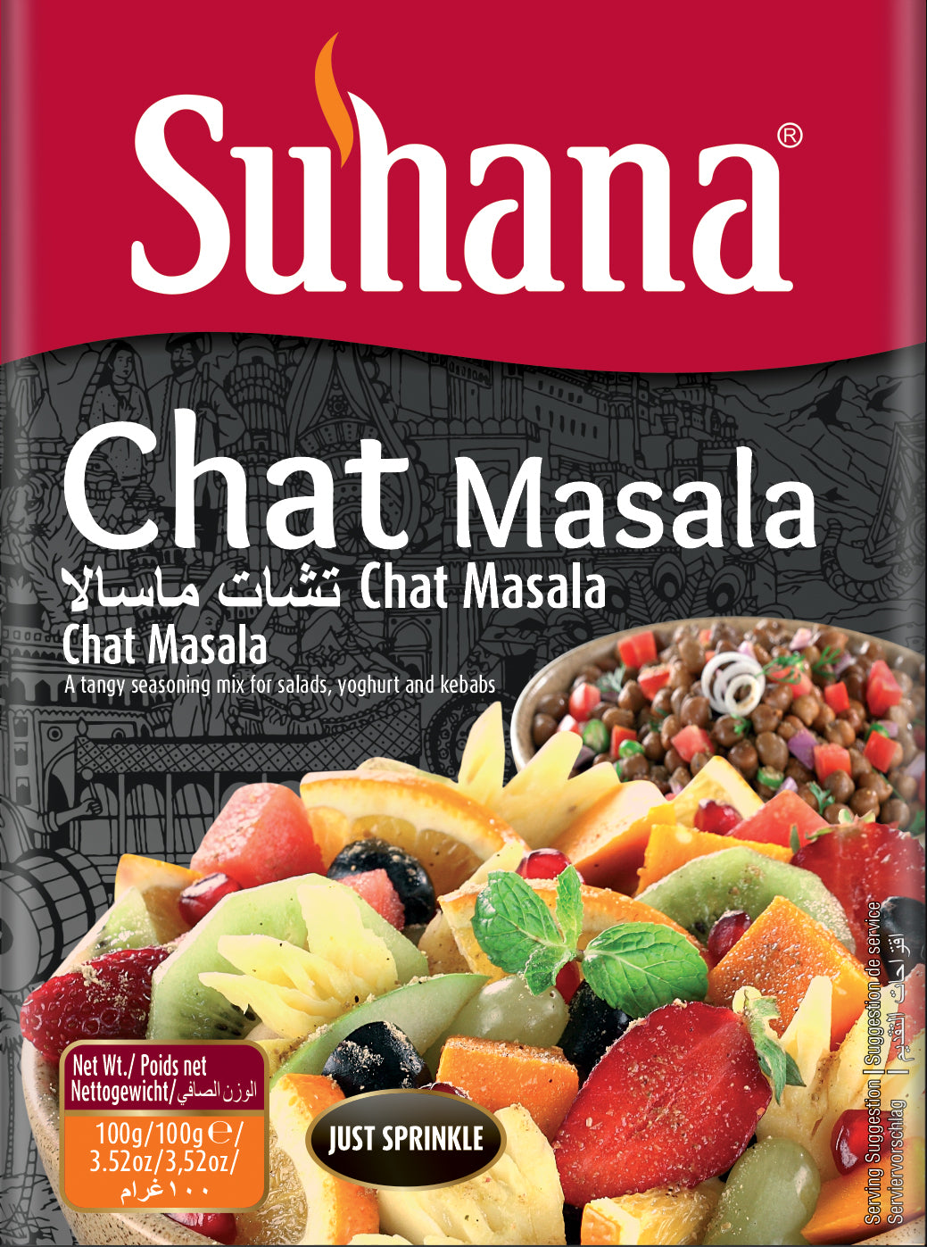 Suhana Chat Masala – Tangy Seasoning for Salads, Fruits & Snacks (100g)
