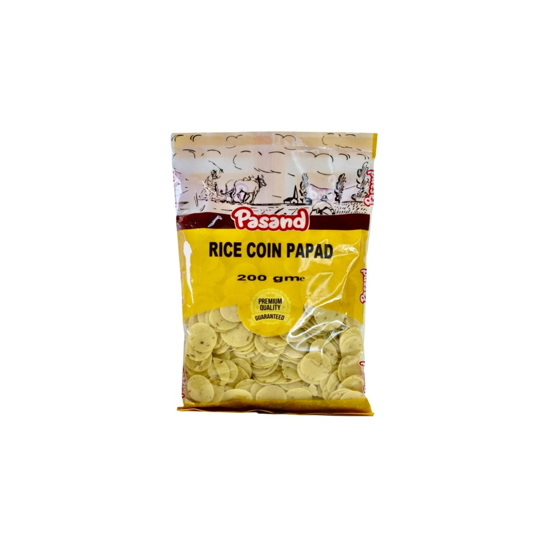 Pasand Rice Coin Papad – 200g | Crisp & Light Ready-to-Fry Snack